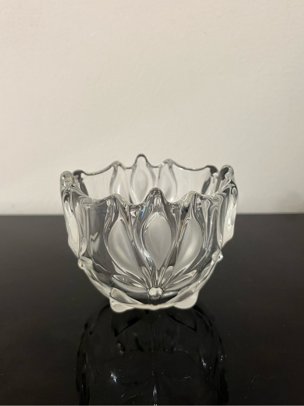 Mikasa German Walther Crystal Tulip Clear Frosted Glass Decorative Small Bowl